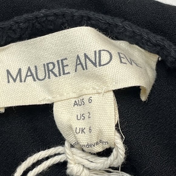 Maurie And Eve Dress US 2 Black Grounded Earth Mini Open Back Crochet Trim Beach - Picture 12 of 12